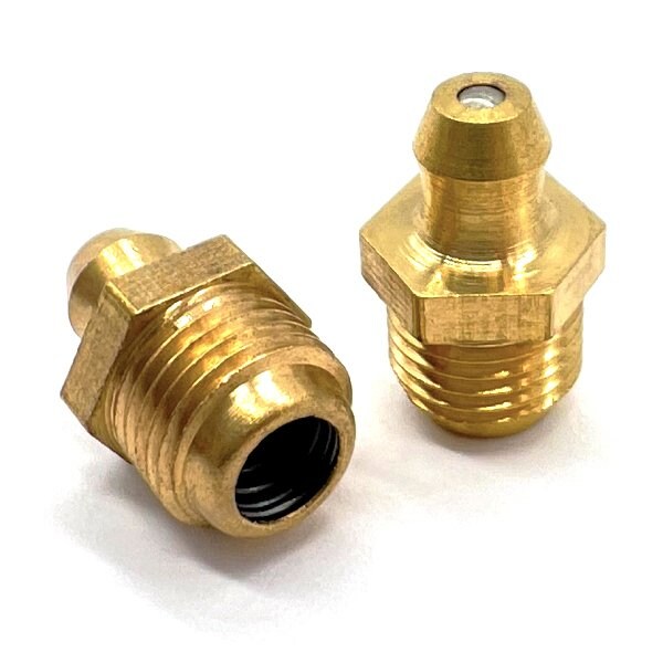 Boltsandnuts.Com 5 Pieces M8-1.0 Zerks Grease Fitting Straight Hydraulic Brass, 5PK M8GF-BRASS-STRAIGHT-5 - main